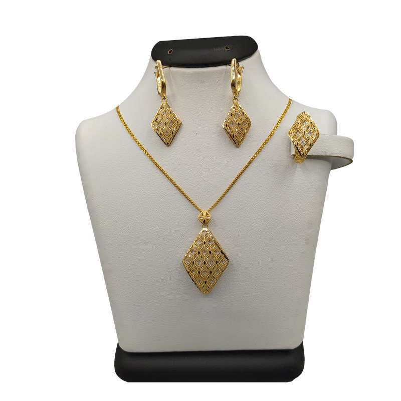 نیم ست 18 عیار زنانه لوزی